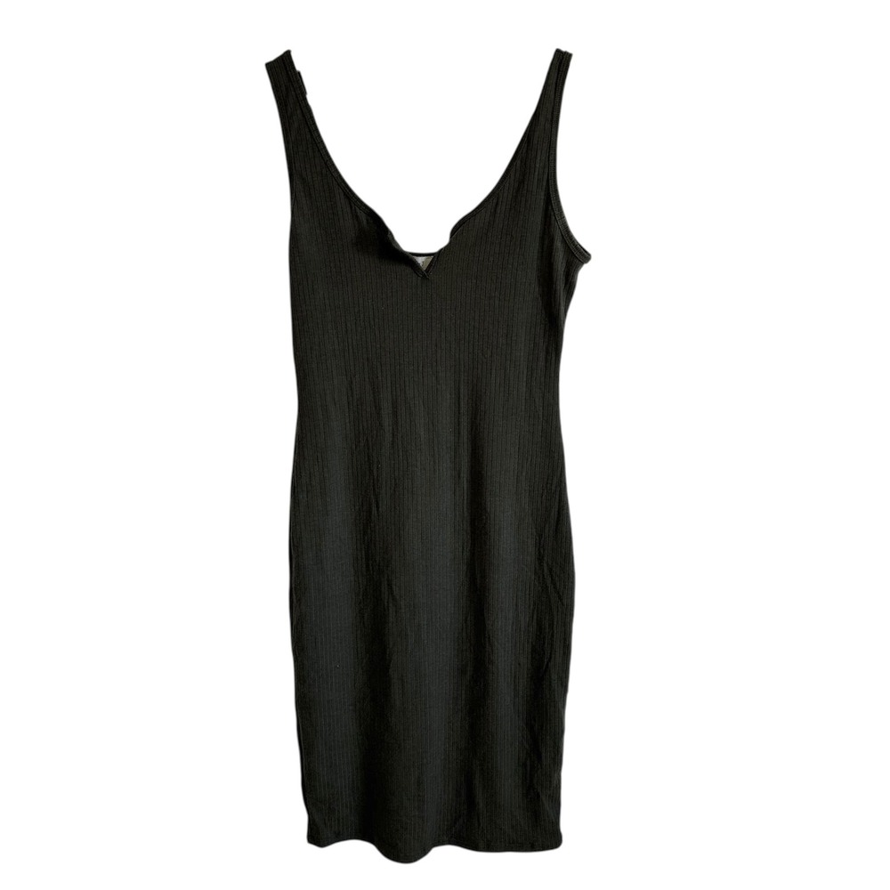 Love J Ribbed Tank Dress‎ Bodycon Sleeveless Casual Olive Green Size L